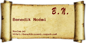 Benedik Noémi névjegykártya